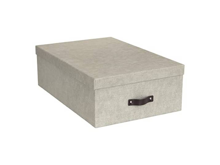 Bigso Box of Sweden INGE Set van 3 opbergdozen voor slaap-, kinder-, werk- of badkamer, opbergbox met deksel, opbergkisten in linnenlook, beige