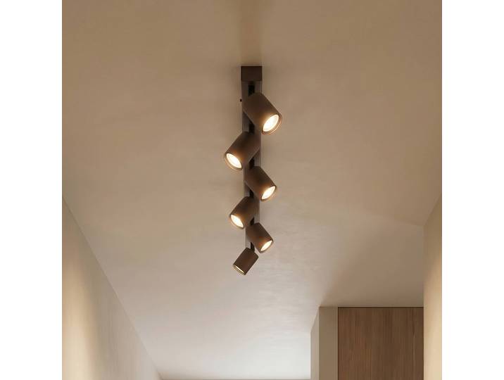 Deckenspot Top, justierbar, braun, sechsflammig linear Top TK Lighting, dimmbar, braun / rost, für Wohn- / Esszimmer, Metall, Modern, Strahler