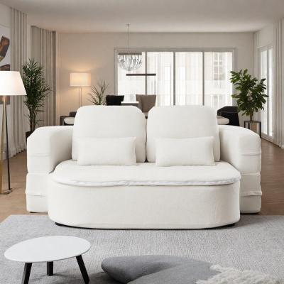 "75"" 2-in-1 Convertible Floor Sofa Bed with Multi-Functional Blanket and 4 Pillows"