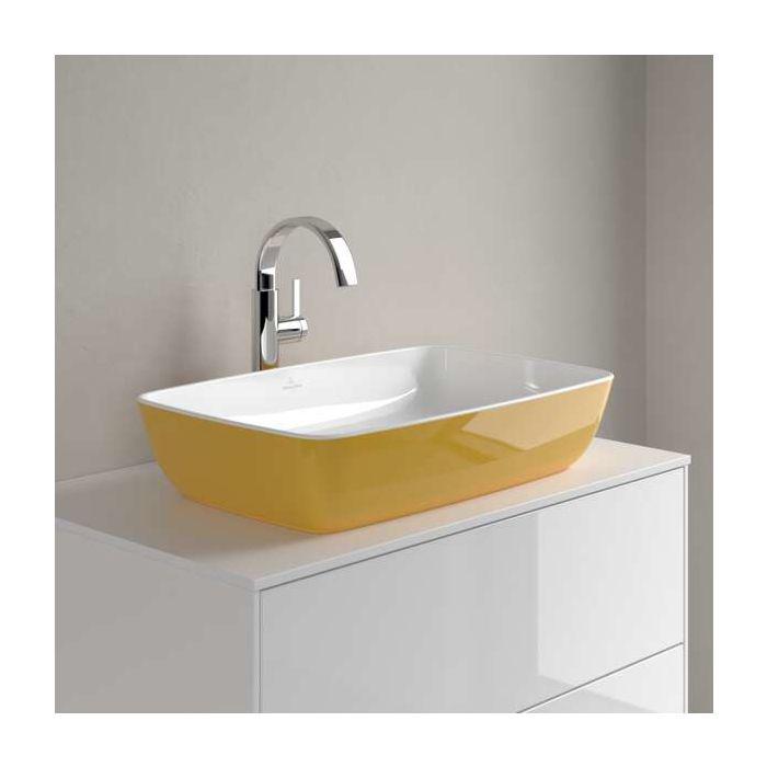 Villeroy und Boch Artis Aufsatzwaschtisch 417258BCW9 58x38cm, ohne Hahnlochbank, ohne Überlauf, Indian Summer