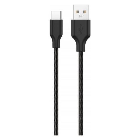 Konrow KCATCNB1 - USB-Kabel Typ A auf Typ C - 1m - Nylon - Schwarz (Blisterpackung) (1 m) (47121705)