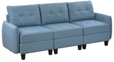 "Fremont & Park Dorian 86"" Textured Living Room Sofa - Button-Tufted Details"