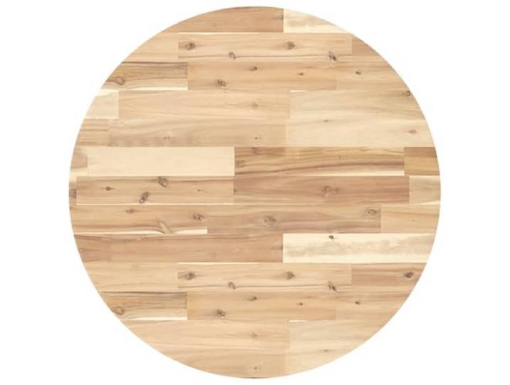 Runde Tischplatte aus Massivholz Akazie 70x4 cm für Tisch Massives Akazienholz, unbehandelte Oberfläche, leichte Reinigung, runde Form für Couchtisch oder Bistrotisch