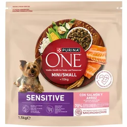 Purina One Sensitive Mini/Small Hundefutter mit Lachs und Reis 1,5kg