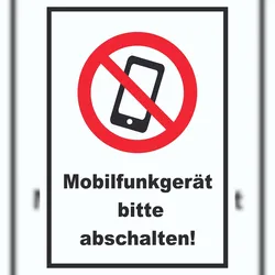 HB-Druck Smartphone Handy aus Mobilfunkgerät abschalten Schild A2 (420x594mm)