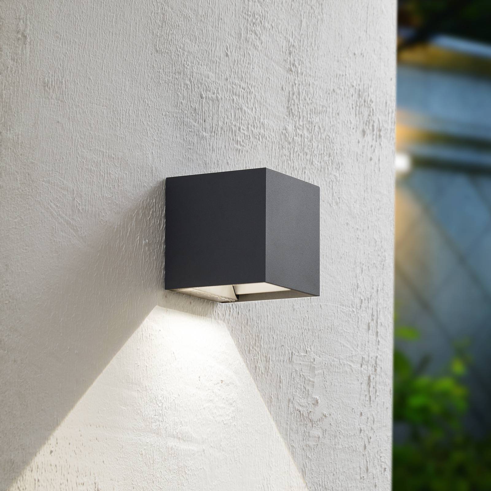 Prios LED-Solarwandlampe Lius, Höhe 15 cm, Bewegungssensor Lius PRIOS, schwarz, Aluminium, Modern