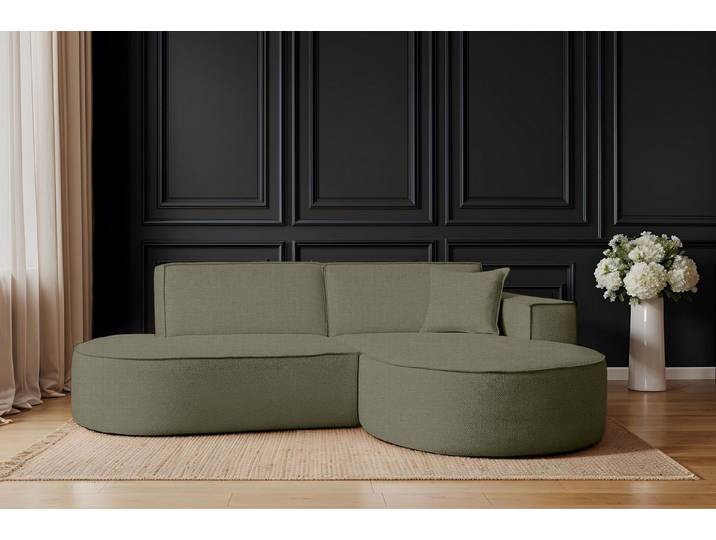 Kaiser Möbel Ecksofa Designer MODENA STUDIO stoff Artico, Einzelsofa, Minimalistisches Design mit abgerundeten Linien