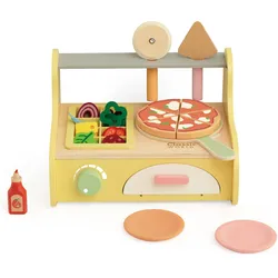 Classic World Pizzaofen-Spielset aus Holz, 7-teilig.