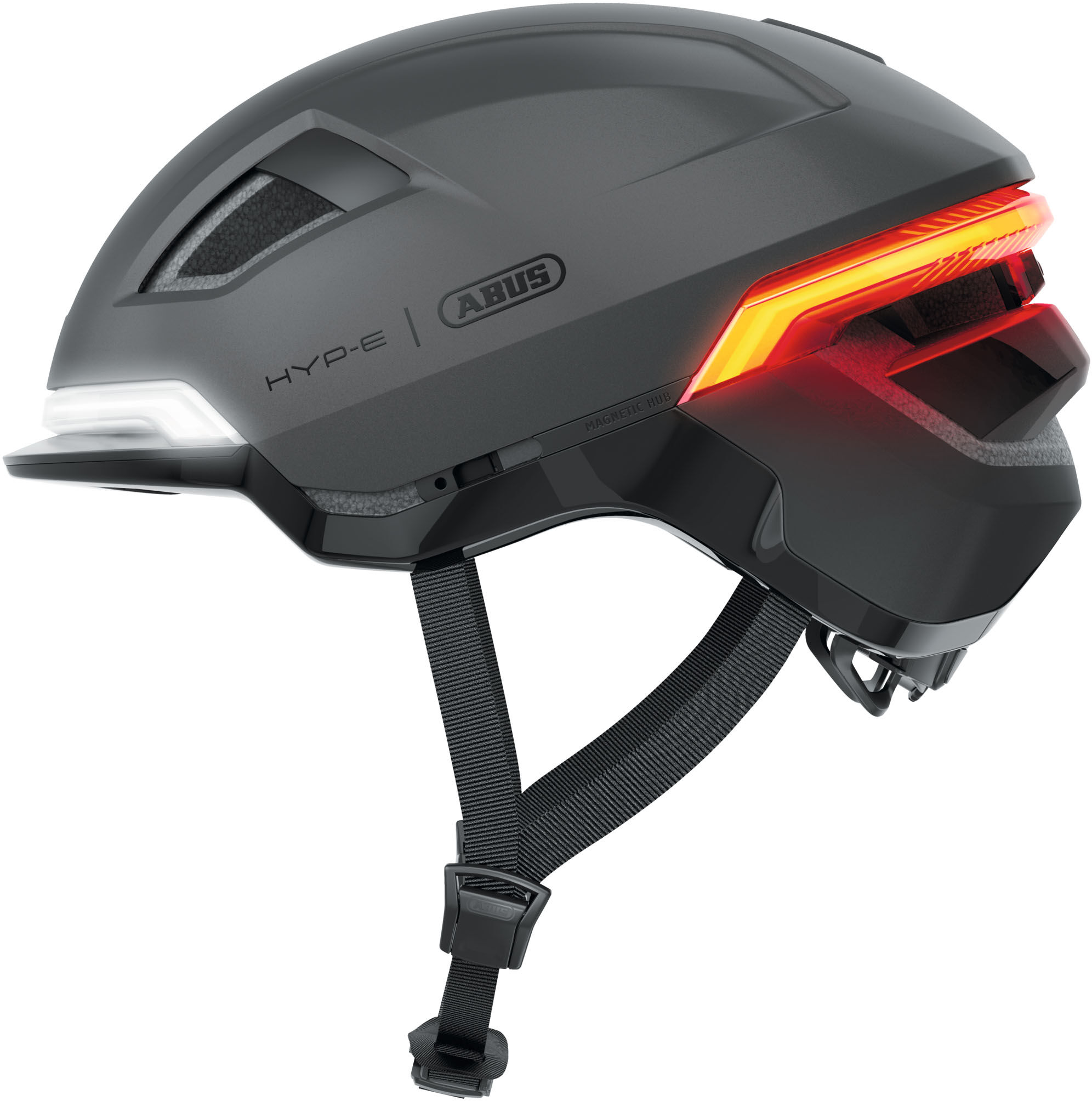 Fahrradhelm ABUS "HYP-E" Gr. M, grau (grau (volcano titan)), Helme, M Kopfumfang: 54cm - 58cm
