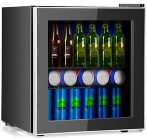 Costway 60 Can Beverage Mini Refrigerator with Glass Door