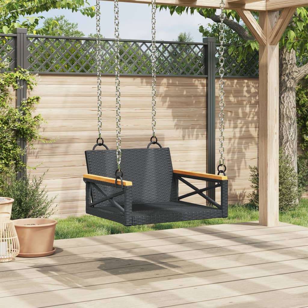 vidaXL Balancelle noir 63x62x40 cm résine tressée