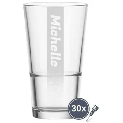 Trinkglas EVENT 330 ml Name mit Hintergrundschatten 30 Stück
