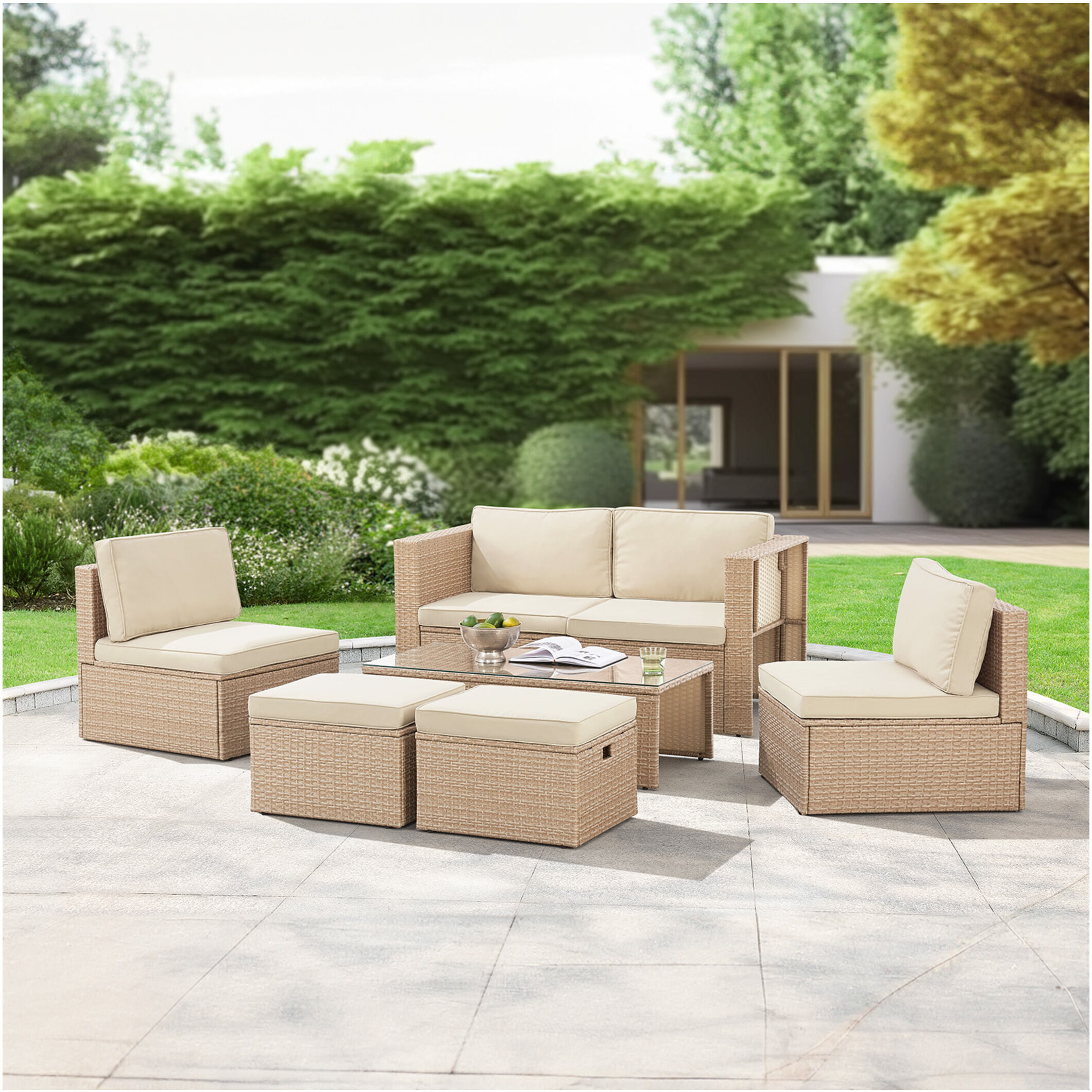 JUSKYS Polyrattan Lounge »Salou«, 6-tlg.