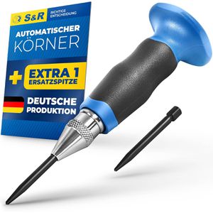S&R Körner 283.300.101, mit Handschutz, Automatik-Körner, einstellbare Schlagkraft 60-130 N, Spitzen-Ø 4 mm