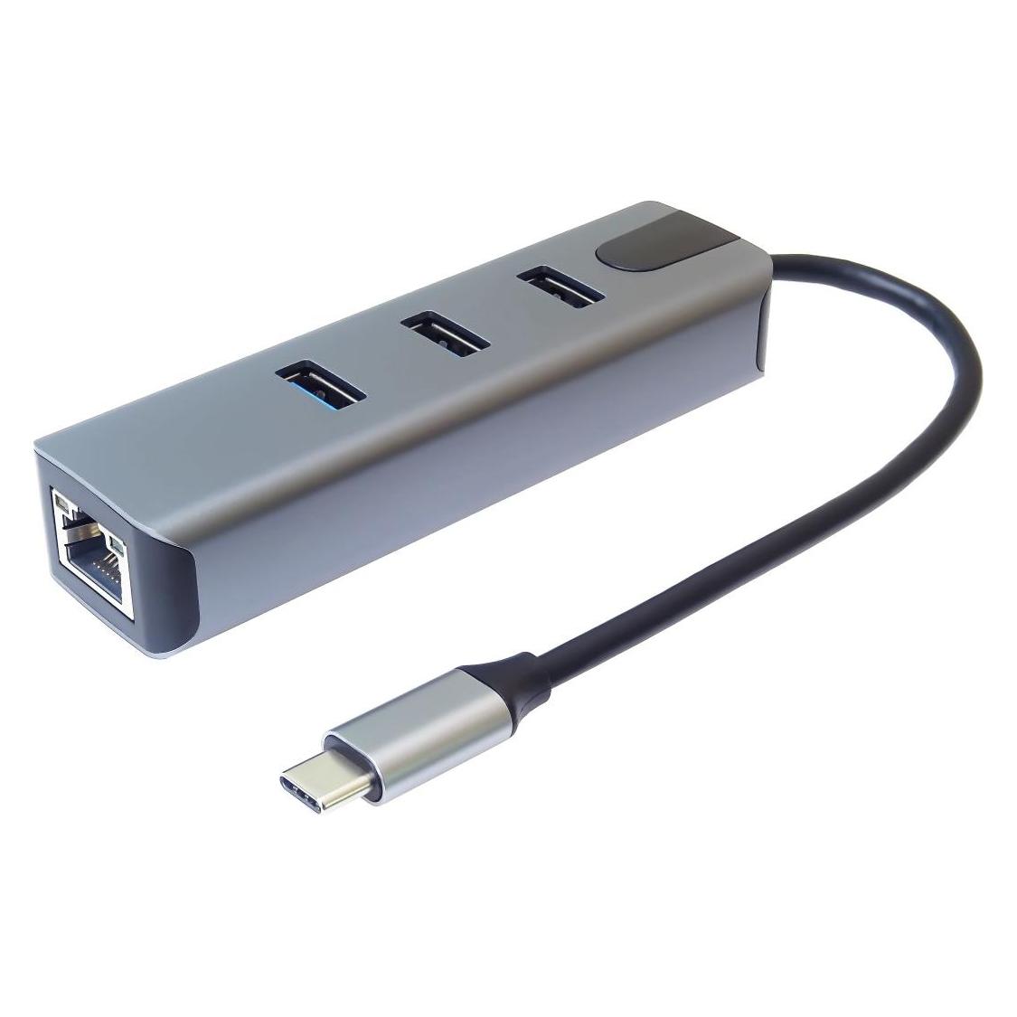 PremiumCord Adapter USB-C na Gigabit 10/100/1000Mbps + 3x USB3.2 konektor (USB 3.2, USB-C, RJ45 Gigabit Ethernet (1x)) (ku31ether05)