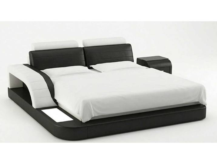 Xlmoebel Polsterbett Luxus Bett Schwarz mit Nachttisch und stilvollem Komfort Design (2-tlg., Bett, Nachttisch)