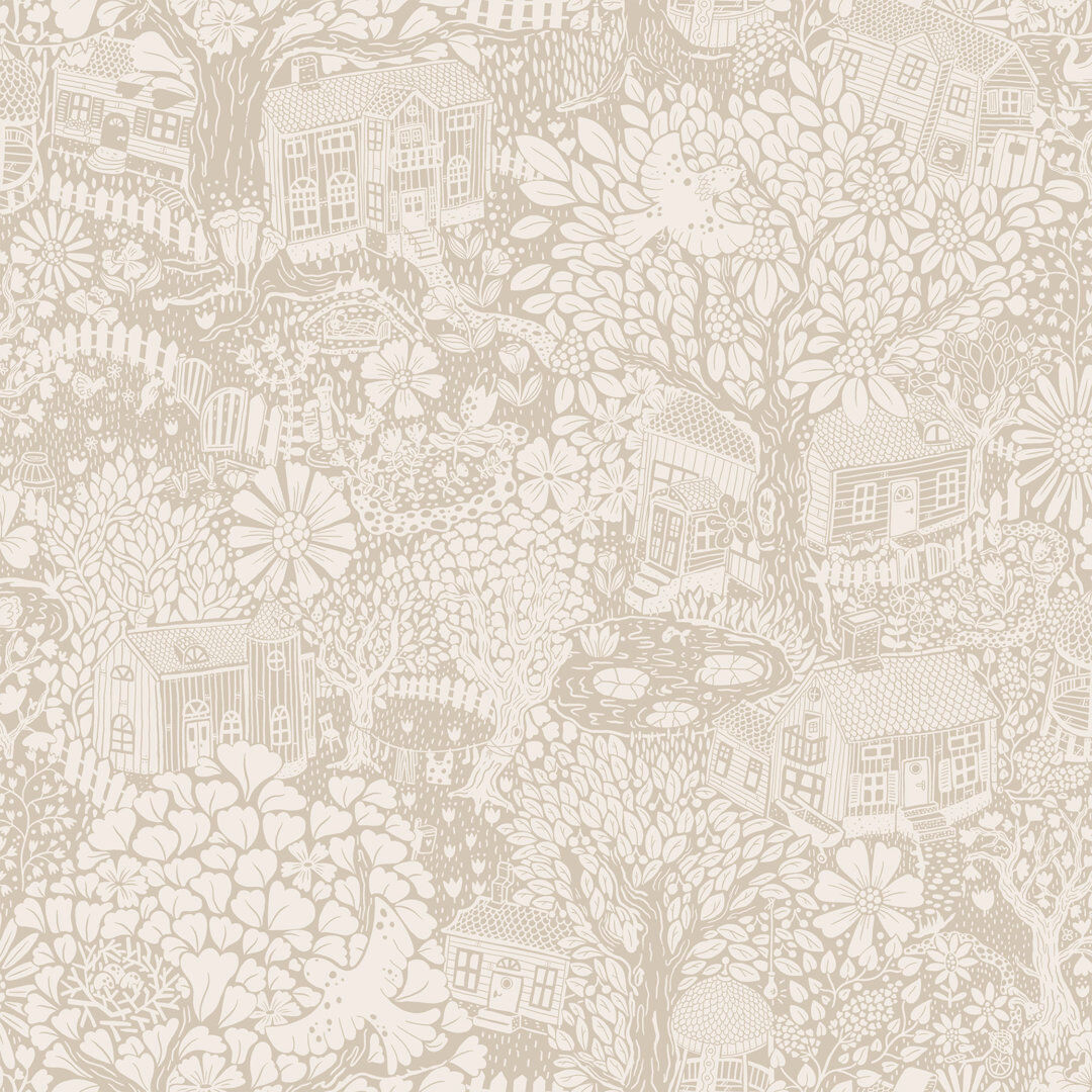 Ophelia & Co. Rumill Bygga Bo Scaninavian Villiage Flowers 10.05m x 53cm Wallpaper Roll Light Green 1,005cm L