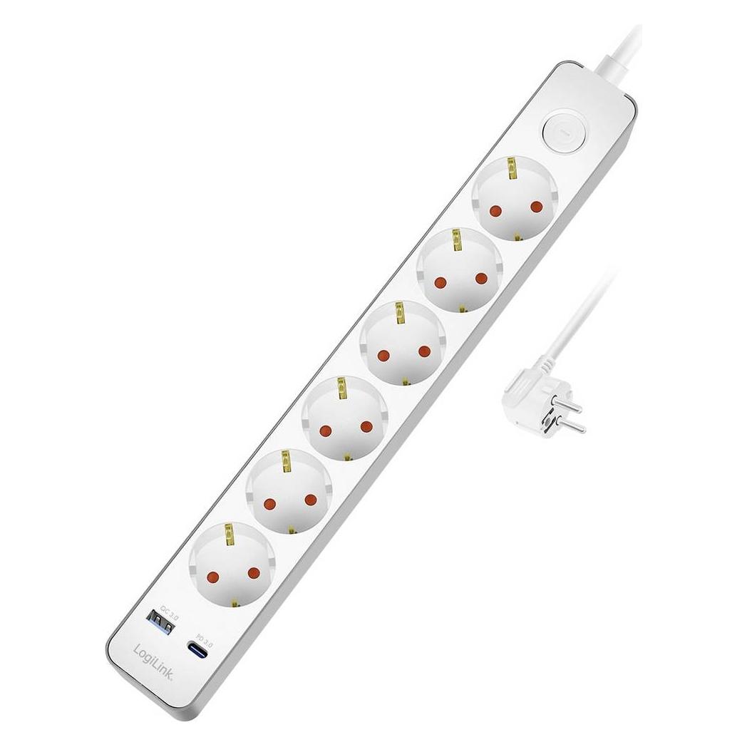 LogiLink Prüfen (6x, CEE 7/3, USB-A, USB-C, 1.40 m) (LPS288U)