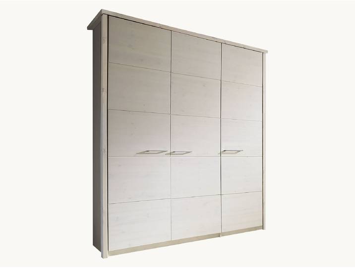 Drehtüren-Kleiderschrank Midera - 6-türig - weiß-lasiert