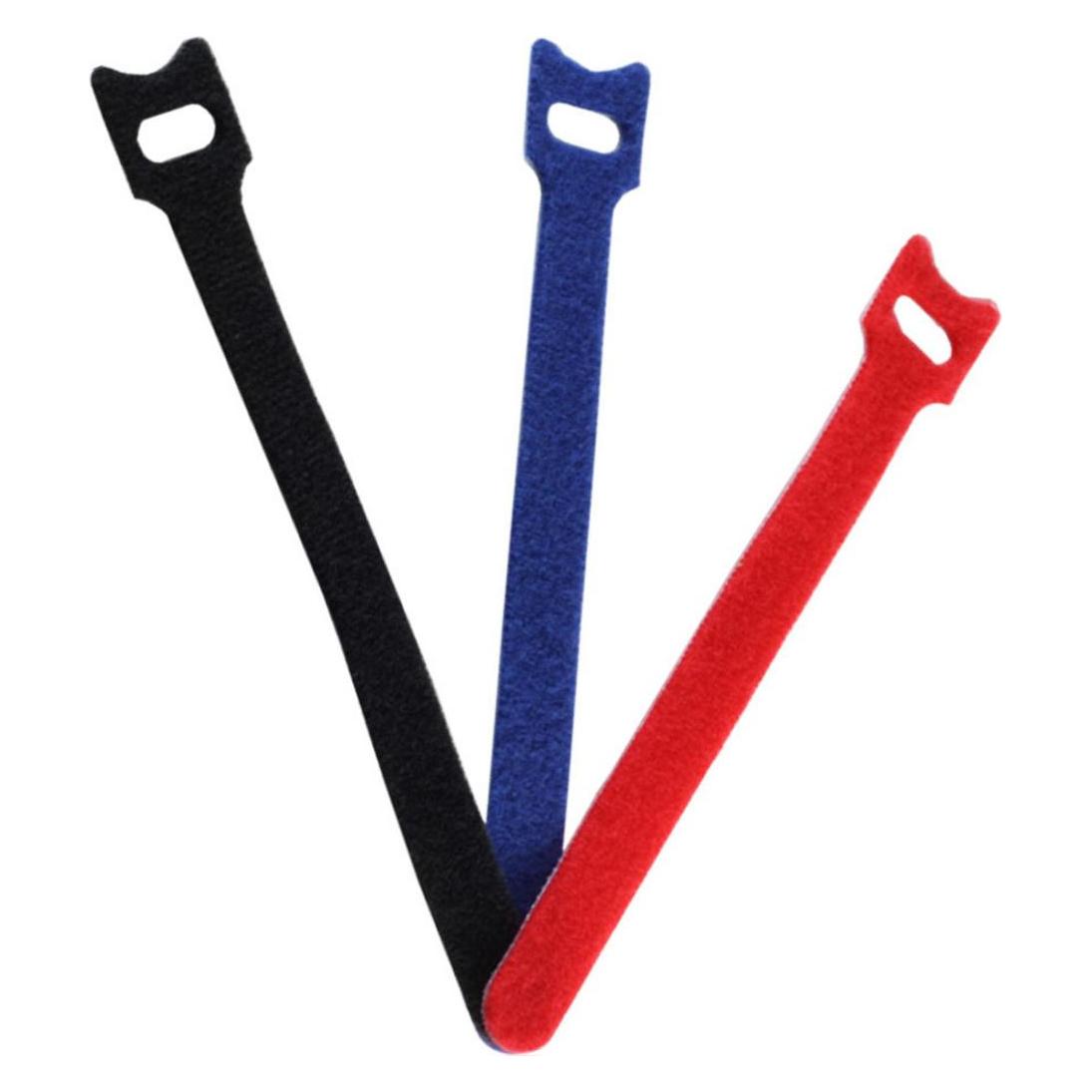 Shiverpeaks BASIC-S Klett-Kabelbinder, 145 x 11 mm, farbig mit Durchführung, aus Kunststoff, schnell und einfach (Klettkabelbinder, 145 mm, 12 Stk.) (BS18-10001)