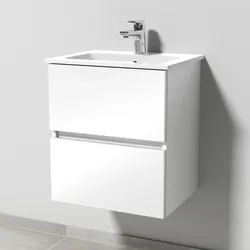Sanipa Solo One Waschtischunterbau mit Auszügen, Weißen-Glanz, 545x475x388 mm