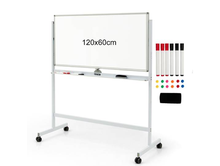 Dubbelzijdig Magnetisch Mobiel Whiteboard Mobiel Rollend Whiteboard voor Kantoor Wit