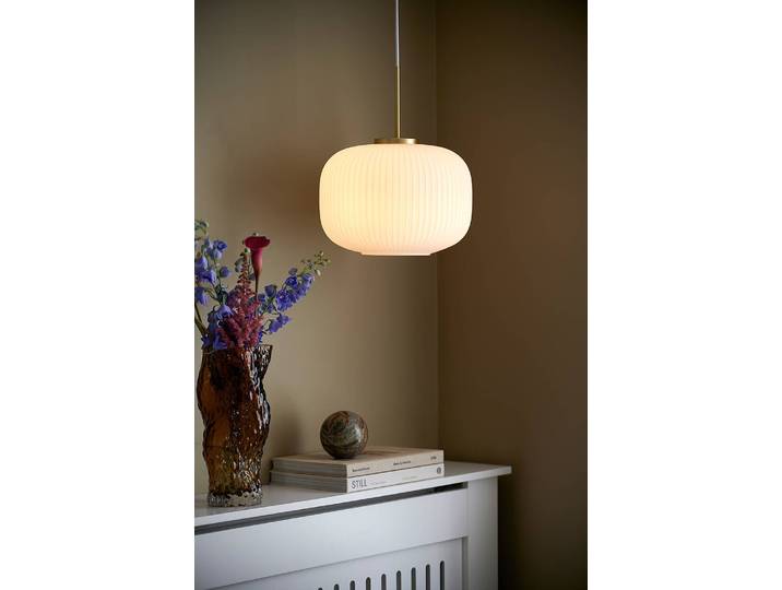 Pendelleuchte Milford 30 x 38cm Grau/Grau Milchglas E27
