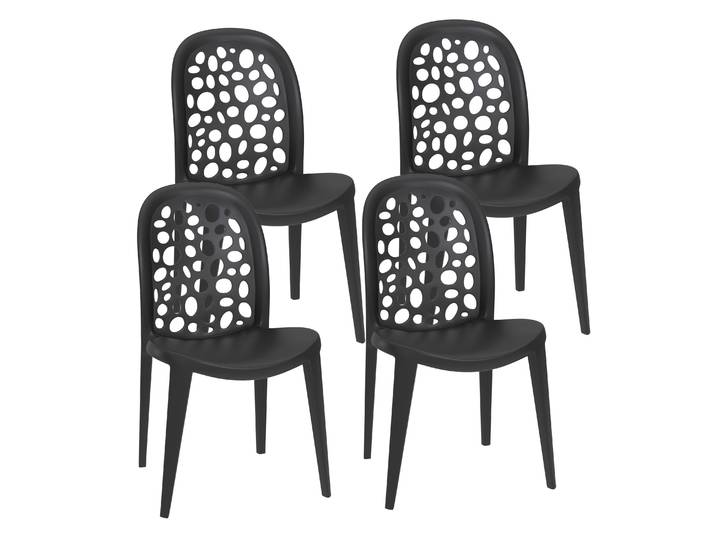 Gartenstuhl LONA 4er Set schwarz