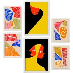 POSTER Set Mit 6 Auffällige Künste In Liebhaber Abstrakt A3 & A4 Weißer Rahmen