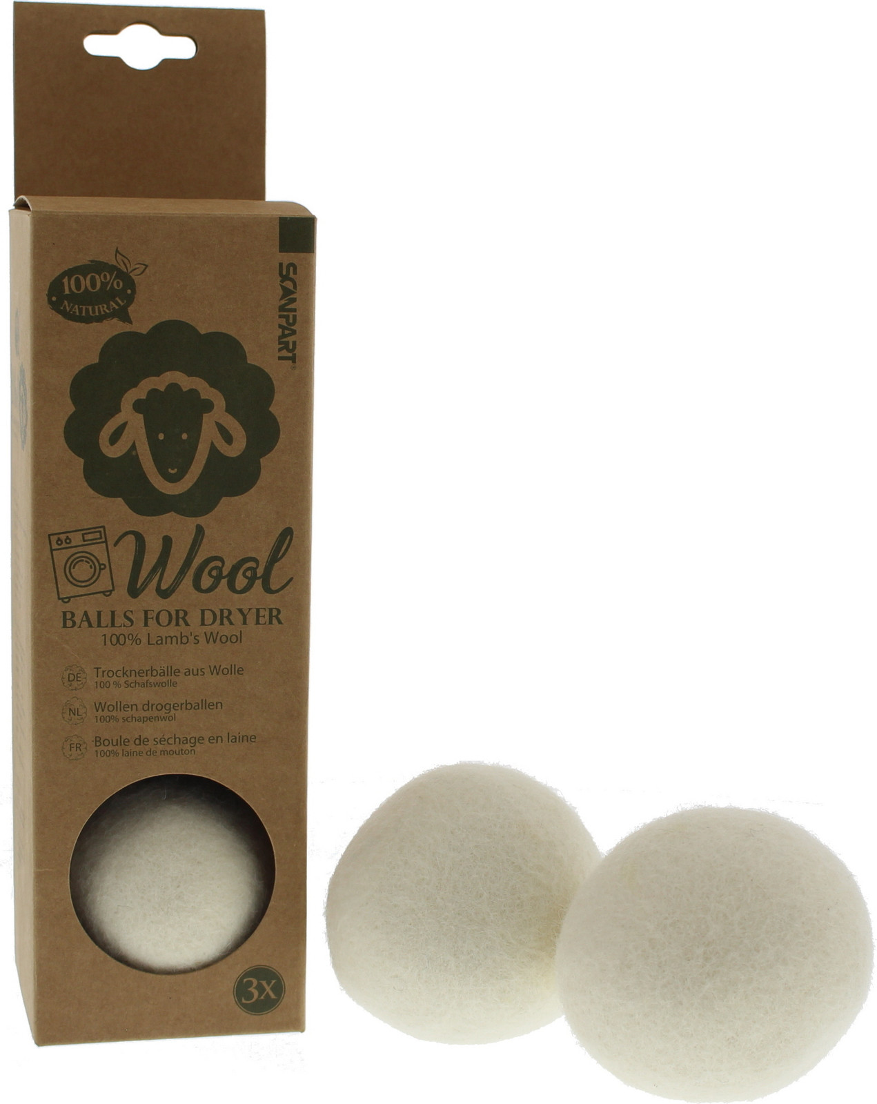 Scanpart Droogbollen van schapenwol