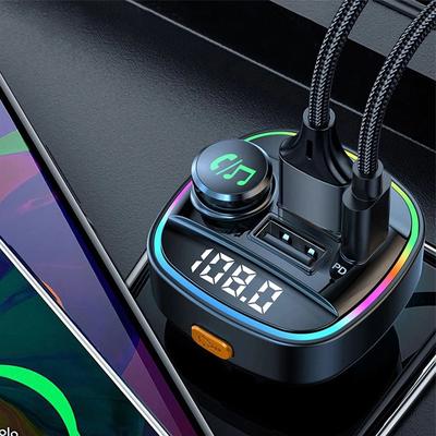 Bluetooth Car FM Transmitter Adapter With USB PD Charger & AUX Hands Free For Smooth Audio Streaming Bluetooth Car FM Transmitter Adapter With USB PD Charger & AUX Hands Free For Smooth Audio Streaming