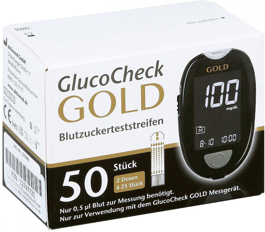 Gluco Check Gold Blutzuckerteststreifen 50stk