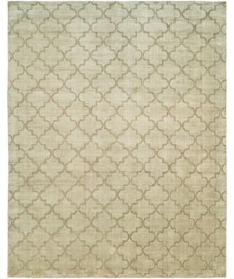 KALATY Chino Beige Wool/Viscose Handmade Geometric Area Rug