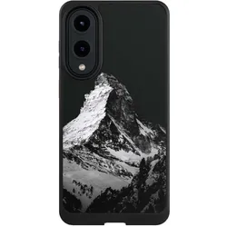 Nivocase Hülle für Samsung Galaxy S25 Edge Handyhülle NIVOcore Case Schwarz Alpspitze Berg Schnee (Samsung Galaxy S25 Edge), Smartphone Hülle, Schwarz