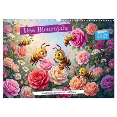 Das Bienenjahr - Von Blüten, Bienenstock und Honig (Wandkalender 2027 DIN A3 quer), CALVENDO Monatskalender