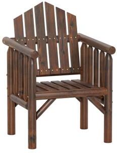Costway Outdoor Wood Armchair Wooden Patio Dining Chair with Armrests-Brown