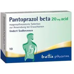 PANTOPRAZOL beta 20 mg acid magensaftres.Tabletten 10 St