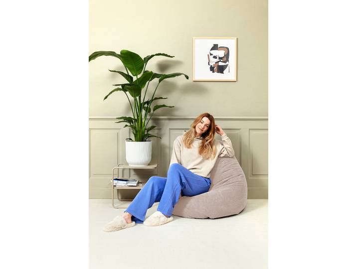 Pouf BeanBag COMODO XXL Beige/Beige Polyester 80 x 130 x 80cm