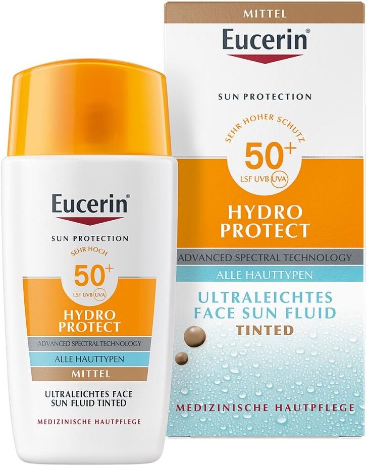 Eucerin Sun Fluid Hydro Protect Face getönt Mittel LSF50+ 50ml