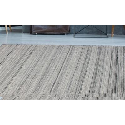 Teppich KAYOOM "Phoenix 210", grau (grau, multi), B:120cm H:6mm L:170cm, Wolle, Teppiche, Teppich, Dezenter Jacquard-Teppich, Flachflor, Aus pflegeleichten Materialien