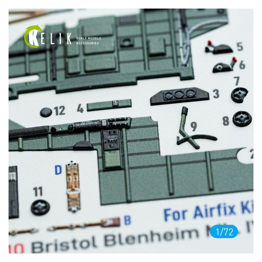 Kelik Bristol Blenheim Mk.IV - interior 3D decals for Airfix kit (K72210)