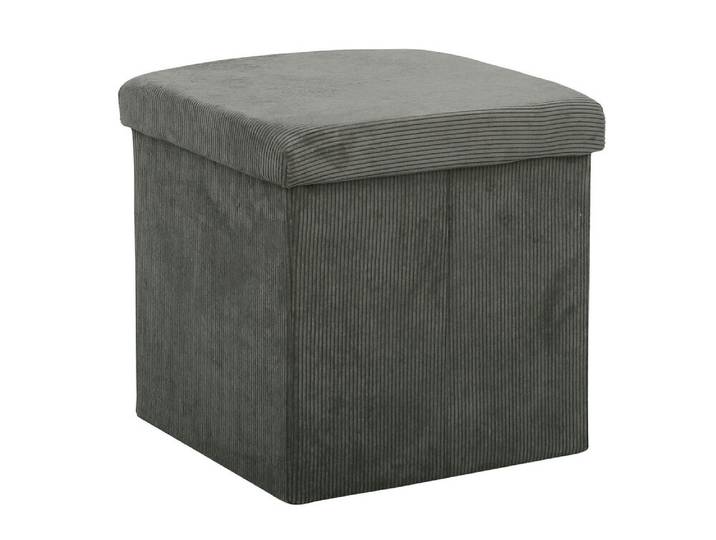 Pouf Ava Cotelé Gris Foncé - Basika