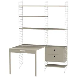 Schreibtisch klappbar mit Regal Weiß Beige