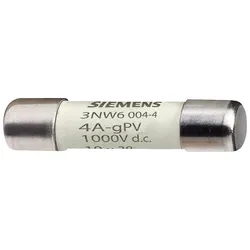 Siemens 3NW6004-4 SENTRON, Zylindersicherungseinsatz, 10x38 mm, 4 A, gPV, Un DC: 1000 V 3NW60044  - 20 Stück