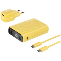 RealPower PB-10000 Power Pack Powerbank 10000 mAh Li-Ion USB, USB-C® Gelb 390659