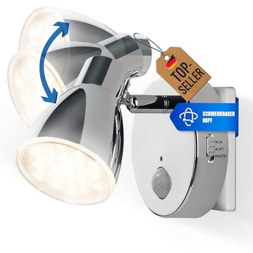 Trango Milo LED-sensor nachtverlichting met bewegingssensor en automatische functie in chroom