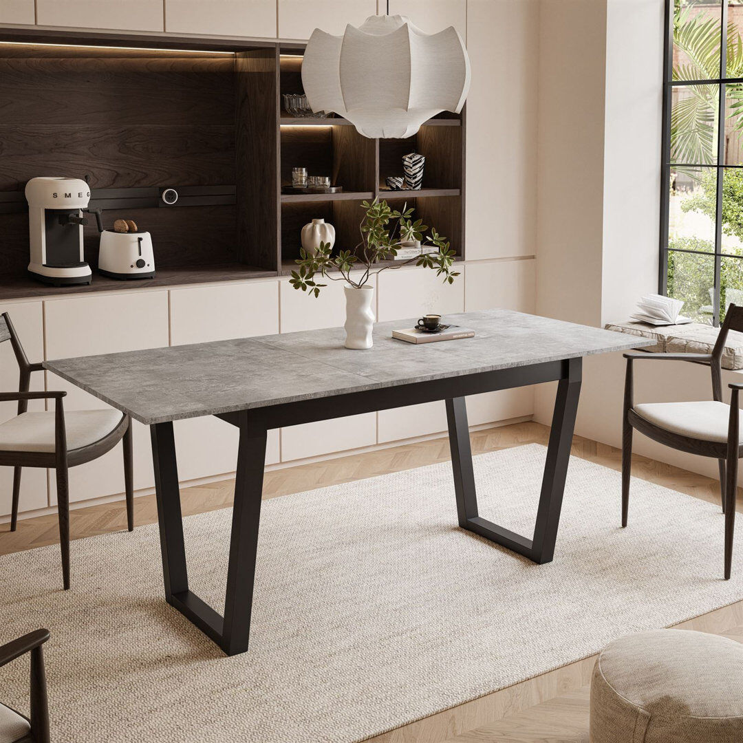 Metro Extendable table ARTON II 140 cm, "V" legs Black/Bellatro Grey