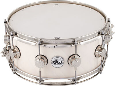 DW "Satin Oil 14"x06" Snare White" White Wash