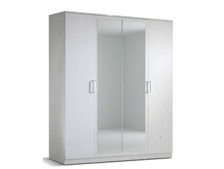 Xlmoebel Kleiderschrank Klassischer Holzschrank für Schlafzimmer und Garderobe (1-St., Klassischer Holzschrank, 4 Türen, Weiß) Made in Europa