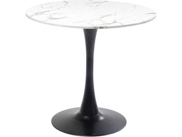 Table Schickeria 80cm effet marbre blanc et noire Kare Design